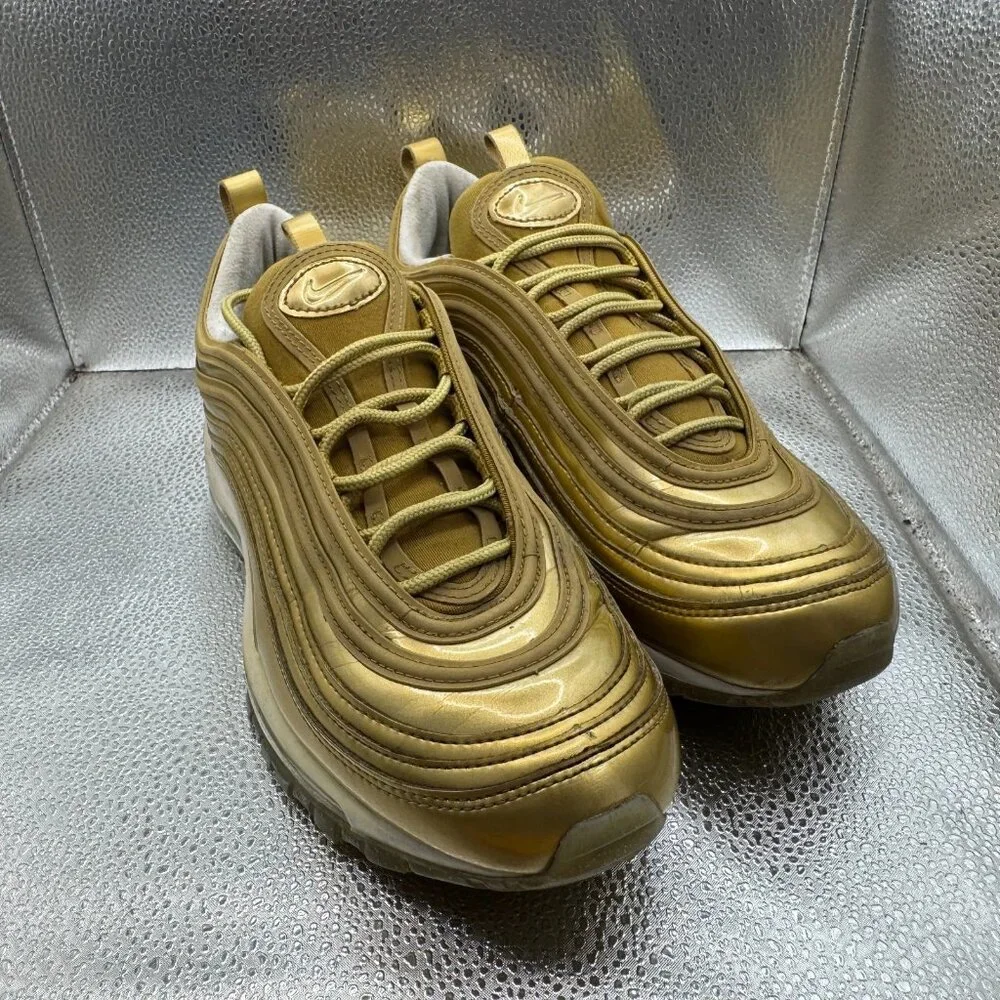 Size 9.5 Nike Air Max 97 Low Womens‎ Olympic Gold Athletic Sneaker CJ0625-700